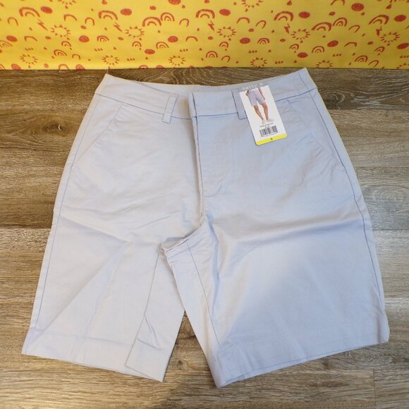 MATTY M 2 Pair Women's NWT Bermuda Shorts Flat Front Navy Blue & Blue - Sm - Picture 8 of 10